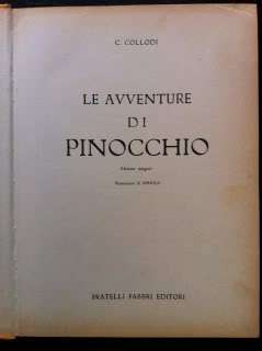 COLLODI   LE AVVENTURE DI PINOCCHIO , Ed Fabbri 1955 ill. Maraja 
