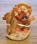 Vintage 3 Little Pigs Hay Straw Pig Hog Piglet Figurine