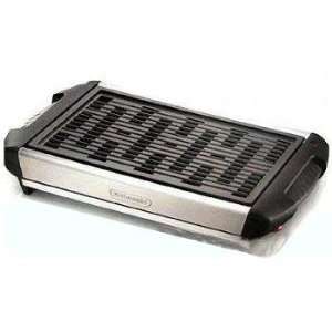 DeLonghi BQ20SRB Healthy Indoor Grill with Cast Iron Grill Plate 