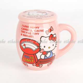   Hello Kitty Mug Tasse Café Chope Couvercle Rose ECGKF8