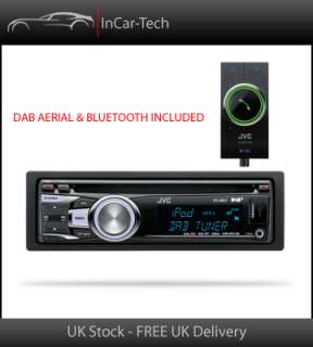 JVC KD DB52 In Car DAB Digital Radio With Aerial Bluetooth CD USB AUX 