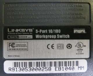 Linksys EtherFast (EZXS55W) 5 Port Gigabit Ethernet Workgroup Switch 