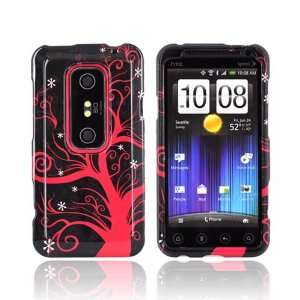   Pink Tree on Black Hard Plastic Case Cover For HTC EVO 3D: Electronics