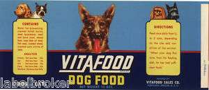VINTAGE CAN LABEL RARE DOG FOOD PORTLAND OREGON 1950S  