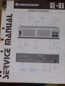 Kenwood GE 9X Graphic Equalizer Service/Parts Manual  