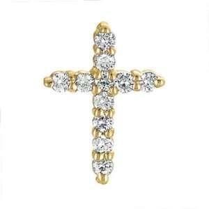    14k Yellow Gold Diamond Cross Pendant   JewelryWeb: Jewelry