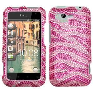  Zebra Skin (Pink/Hot Pink) Diamante Protector Cover for 