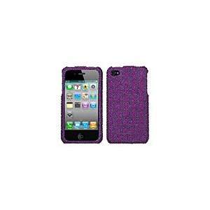  iPhone 4 Purple Diamante Protector Cover Cell Phones 