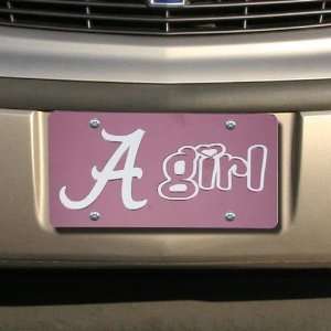 Alabama Crimson Tide Pink Girl Mirrored License Plate  
