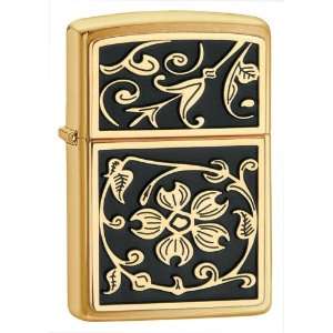 New Zippo 20903 Gold Floral Flush Lighter Great American Made Product 