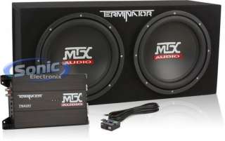   watt complete mtx bass package includes amplifier 2 subs and a box