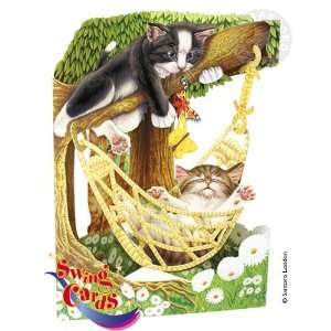  Santoro Interactive 3 D Swing Card, Kittens Greeting Card 