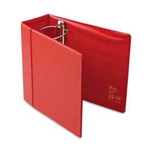   Binder With Finger Hole, 5 Capacity, Red   AVE79586