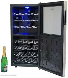 NewAir AW 322ED 32 Bottle Dual Zone Wine Cooler / Cellar With Mirrored 