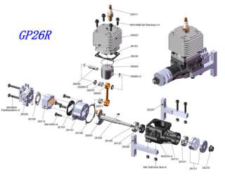 CRRC RC Gas Engine GP26R 26cc gp26r for RC Airplane  