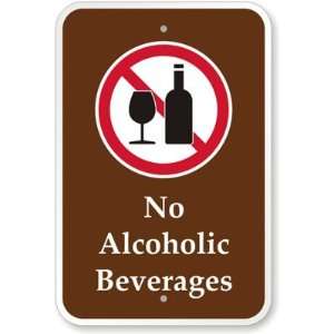 No Alcoholic Beverages (with Graphic) High Intensity Grade Sign, 18 x 