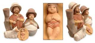 HIGHLAND CHRISTMAS~Peru Folk Art Ceramic NATIVITY SCENE  