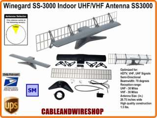 Winegard SS 3000 Indoor Amplified UHF/VHF HDTV Antenna SS3000