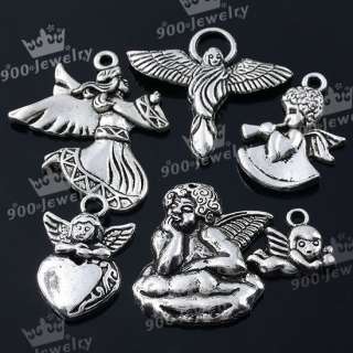   Tibetan Silver Various Angel Lot Charm Beads Jewelry Finding  