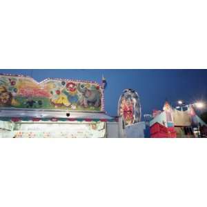 Amusement Park Rides Lit Up at Night, Arlington County Fair, Arlington 