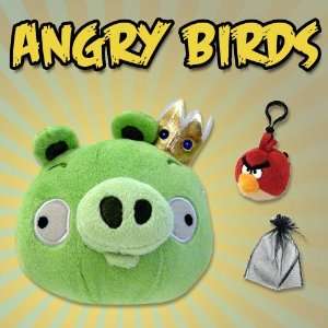  Angry Birds 8 Deluxe Plush Green King Pig with Sound Plus 