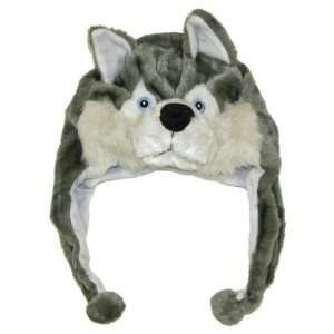  Animal Hat  Plush Husky Timber Wolf Animal Winter Hat Toys & Games