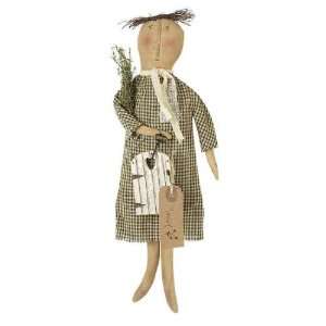  Primitive Muslin Tansy Girl Doll with Stitched Face, and 