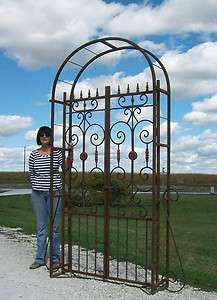 Really Big Metal Country French Garden Arbor Gate, Wrought Iron 