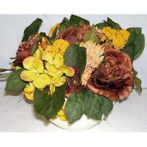  Silk English Rose & Hydrangea Artificial Flower Arrangement 