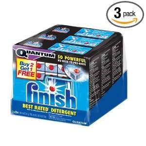 Finish Automatic Dishwasher Detergent, Quantum Base, 25 Count (Pack of 