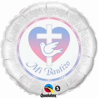 SPANISH BAPTISM 18 Balloons MI BAUTIZO CELEBRATION SI W/ FREE RIBBON 