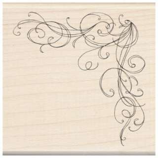 Rubber Stamp with Wood Handle   Corner Flourish.Opens in a new window