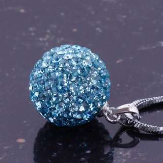   Crystal Disco Ball Pendant Charms Beads 925 Silver To Necklace  