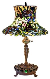 Dainty HAT Style TIFFANY STAINED Glass Lamp  