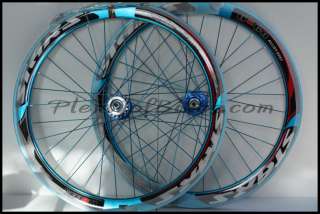 51mm Super Deep V Fixie Bike Wheelset Wheels Rims Blue  