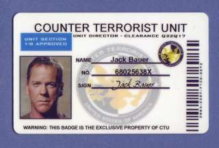 Counter Terrorist Unit CTU ID Card Jack Bauer Badge  