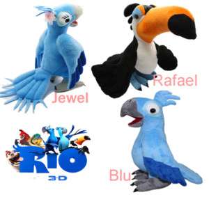 RIO MOVIE Blu Jewel Rafael Push Toy Set of 3 Parrots  