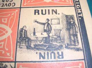 ANTIQUE THE CHECKERED GAME of LIFE LITHO BOARD GAME 1866 ORIGINAL RARE 