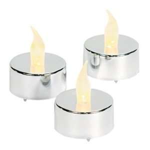Silver Battery Operated Tealight Candles   Party Decorations & Lamps 