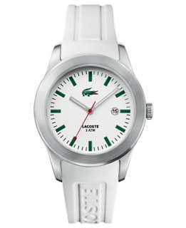 Lacoste Watch, Mens White Rubber Strap 2010437   For Him Lacoste 