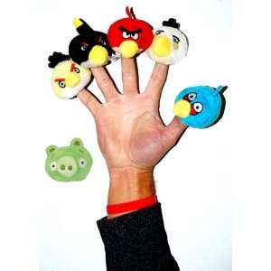  Angry Birds Finger Puppets Set of 6 Plush Figures 
