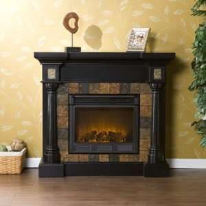   Carrington Slate Convertible Black Electric Fireplace