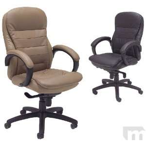    Taupe or Black Leather Knee Tilt Office Chair