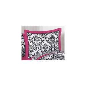  Hot Pink, Black and White Isabella Pillow Sham by JoJO 