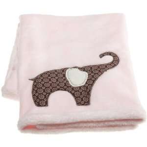  Carters Pink Elephant Boa Blanket, Pink/Choc, 30 X 40 