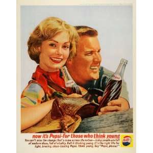  1962 Ad Pepsi Cola Soda Pop Bottle Western Couple Saddle 