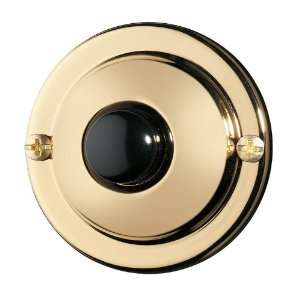 NuTone PB67PB Wired Unlighted Door Chime Push Button, Round, Polished 