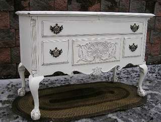 Shabby White Chic Cottage Chest Trunk TV STAND Table  