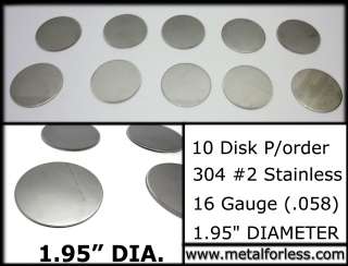stainless steel sheet metal cut out disk circle scrap shot jewelry 