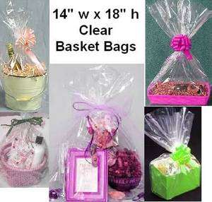 25 Crisp Clear Flat Cello Bags 14 x 18 Basket Bags  
